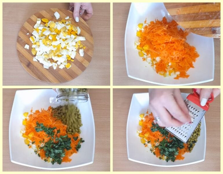 Рецепт смачного салату зі свіжої моркви та горошку