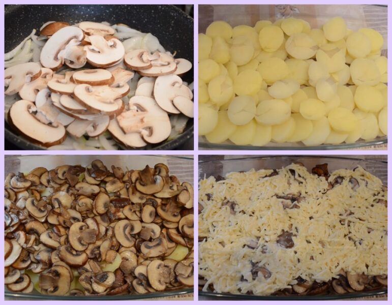 Перевірена картопляна запіканка з сиром і грибами