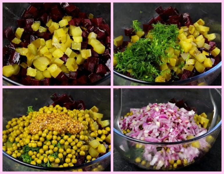 Поживний салат із буряка та маринованих огірків