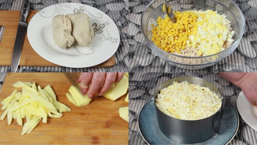 Як приготувати салат Смакота з яблуками та сухариками 