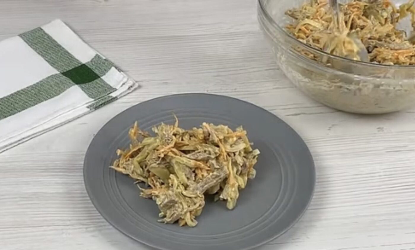 Рецепт салату з м'ясом та овочами