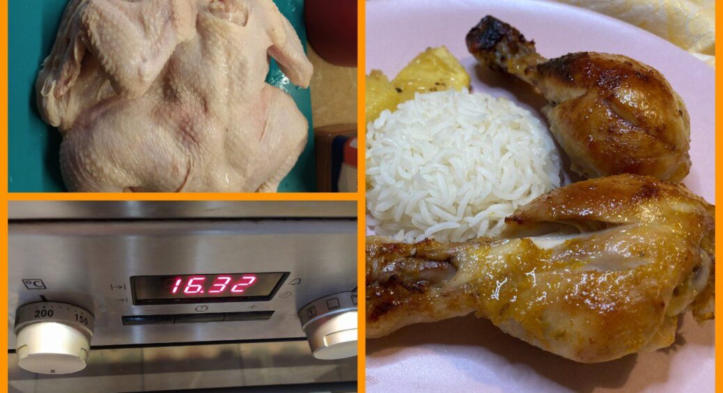 Перед запіканням натираю курку 1 ч. ложкою, аби м’ясо було, як у ресторані: коштує копійки, але який смак! 