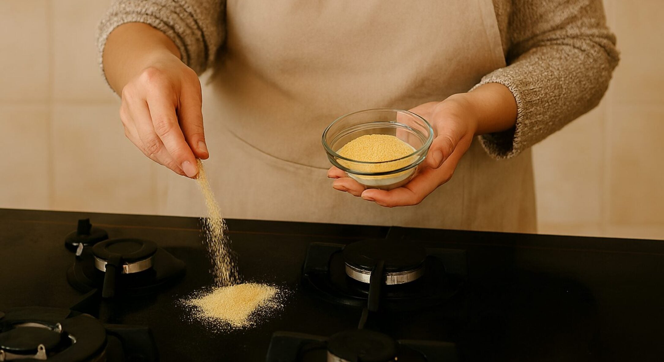 Наношу “кашку” з 2 ложок гірчичного порошку на плиту – і застиглий жир змивається легким рухом руки 